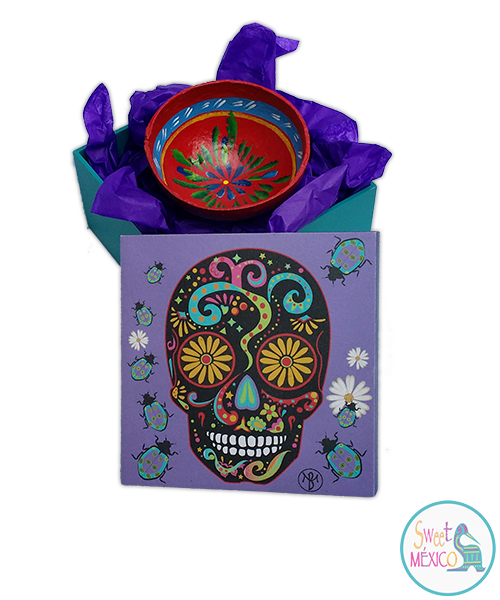 "Calavera" morada con J&iacute;cara