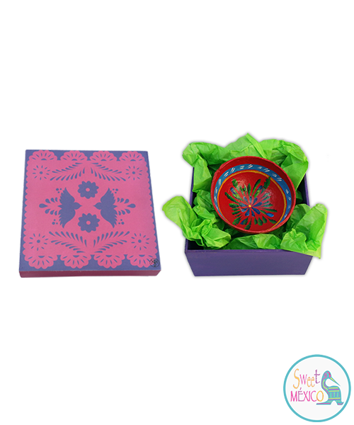 "Papel picado" rosa-morado con J&iacute;cara