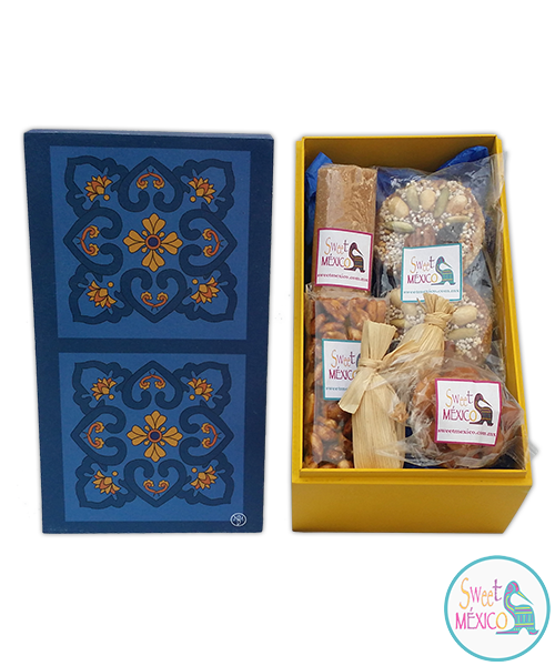 "Talavera" azul-amarillo (2) con Dulces tradicionales