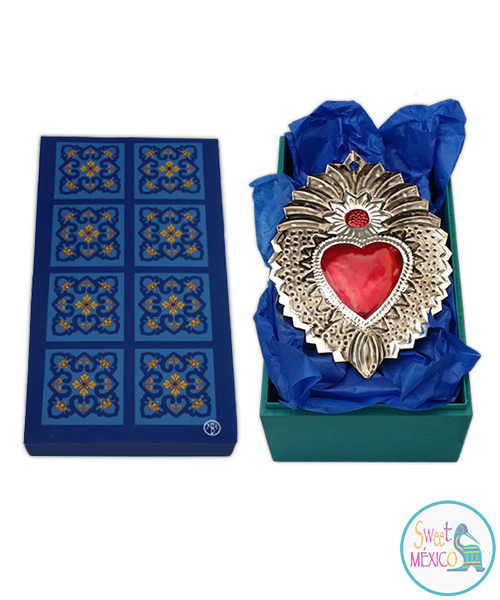 "Talavera" azul-amarillo (8) con Artesan&iacute;a en lat&oacute;n
