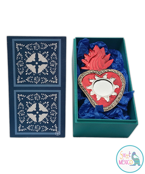 "Talavera" azul (2) con Artesan&iacute;a en lat&oacute;n