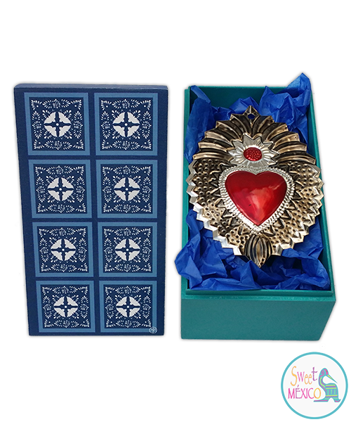 "Talavera" azul (8) con Artesan&iacute;a en lat&oacute;n