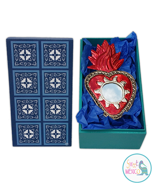 "Talavera" azul (8) con Artesan&iacute;a en lat&oacute;n