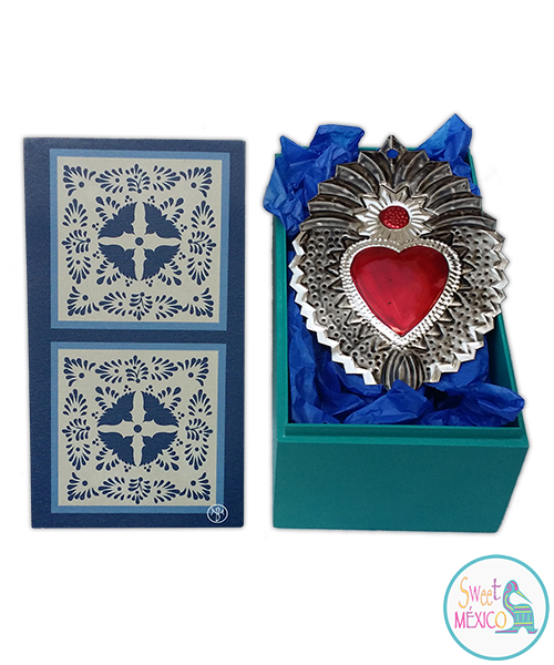 "Talavera" blanca (doble) con Artesan&iacute;a en lat&oacute;n